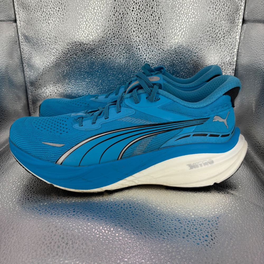 Puma Magnify Nitro 2 Mens Running Shoes Blue Silver 311046-05 Size 10 - Picture 3 of 7